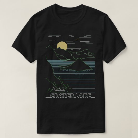 Linear Crater Lake National Park Crater Lake Art T-shirt (Design voorkant)