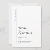 Linear Minimalist White Wedding Kaart (Voorkant)