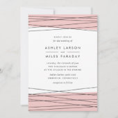 Lineation bruiloft uitnodiging | Blush & Black (Voorkant)