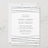 Lineation bruiloft uitnodiging | Zwart-wit (Voorkant)