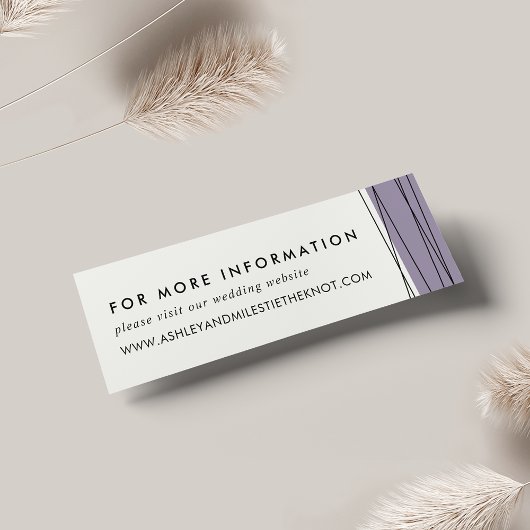 Lineation Wedding Website Cards | Gray Lilac