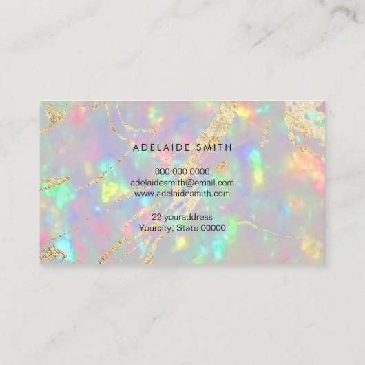 linecard faux iridescent kristal opa visitekaartje (Achterkant)