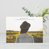 Linecard zwart Script Afstuderen horizontale foto Aankondiging (Staand voorkant)