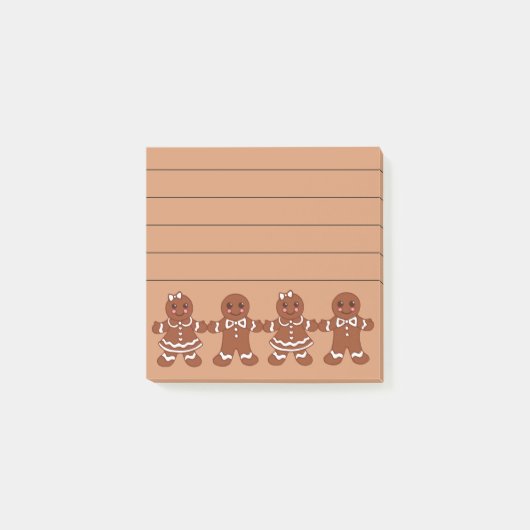 Lined Gingerbread Girls Boys Post It Notes (Voorkant)