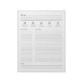 Lined Minimalist Modern Recipe Sheet Cookbook Page Notitieblok (Gedraaid)