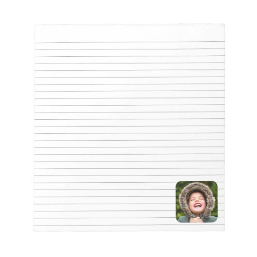 Lined Notepad Rounded Photo Template Notitieblok (Voorkant)