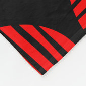 Lined Spots 190917 - Red on Black Fleece Deken (Hoek)