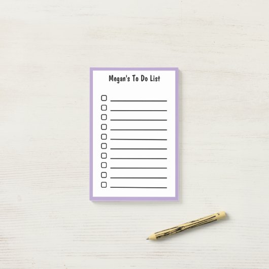 Lined To Do List Purple Sticky Notes  (Op bureau)