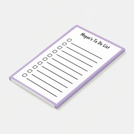 Lined To Do List Purple Sticky Notes  (Schuin)