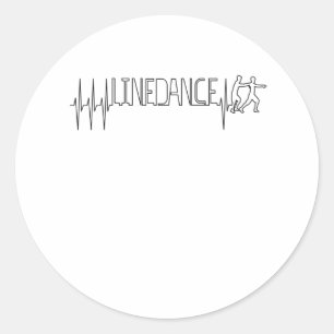 Linedance Line Dance hartslag Ronde Sticker