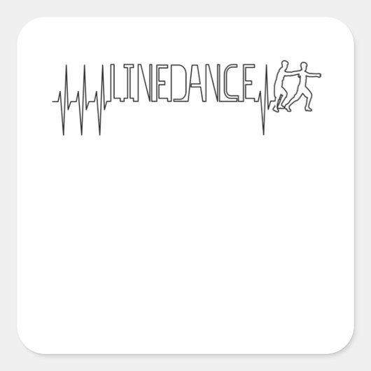 Linedance Line Dance hartslag Vierkante Sticker (Voorkant)