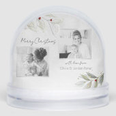 Linedrawn Christmas Floral 2-Photo Snow Globe (Avant)