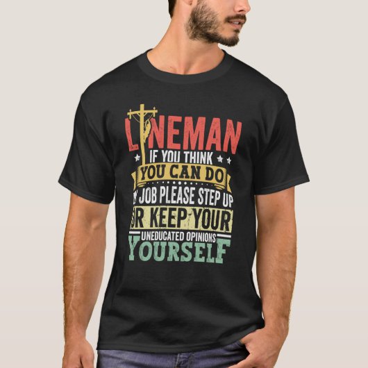 Lineman Apparel Elektrische machtspost Eletric Lin T-shirt (Voorkant)