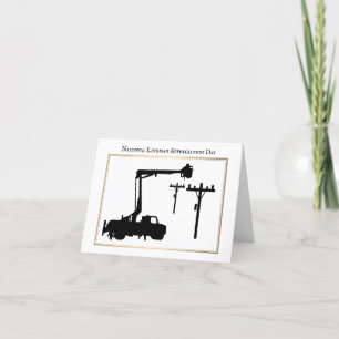 Lineman Appreciation Day Silhouette past Kaart aan