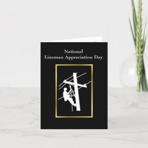 Lineman Appreciation Day White Silhouette Kaart