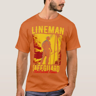 Lineman beveiligt elektrische leidingen t-shirt