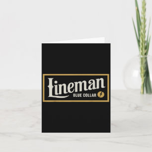 Lineman Blue Collar Retro Gift voor mannen Wom Kaart