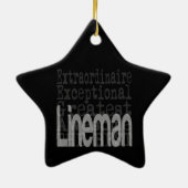 Lineman Extraordinaire Keramisch Ornament (Achterkant)