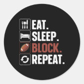 Lineman kunst voor mannen vrouwen Football speler  Ronde Sticker (Voorkant)