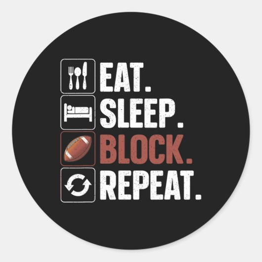 Lineman kunst voor mannen vrouwen Football speler  Ronde Sticker (Voorkant)