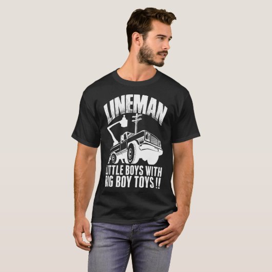 Lineman Little Boys met Big Boy Toys Tshirt (Voorkant volledig)