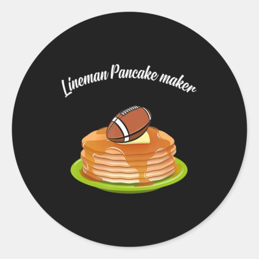 Lineman Pancake maker Football Ronde Sticker (Voorkant)