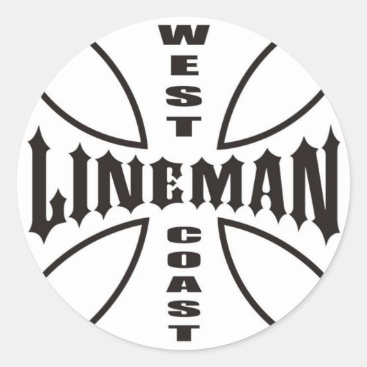 Lineman Ronde Sticker (Voorkant)
