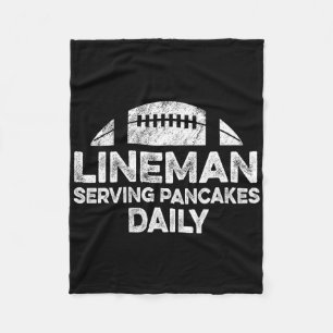 Lineman Serving Pancakes Daily Football Offensive Fleece Deken