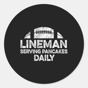 Lineman Serving Pancakes Daily Football Offensive Ronde Sticker