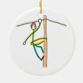 Lineman Stickman Keramisch Ornament (Achterkant)