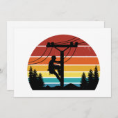 Lineman Sunset Retro Kaart (Voorkant / Achterkant)