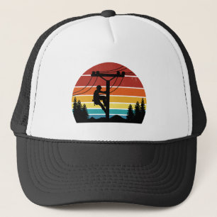 Lineman Sunset Retro Trucker Hat Pet