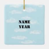 Lineman sur Pole Silhouette Ornement personnalisé (Dos)