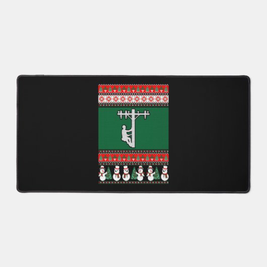 Lineman Ugly KerstSweater Bureaumat (Voorkant)