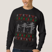 Lineman Ugly KerstSweater voor elektricien Trui (Voorkant)