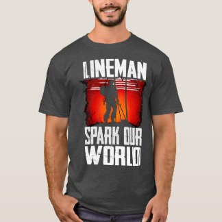 Lineman vonk onze wereld t-shirt