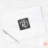 Lineman werkt de pool vierkante sticker (Envelop)