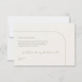 Linen Arch Minimalist Bridesmaid Proposal Card Aankondiging (Voorkant)