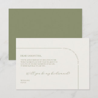 Linen Arch Minimalist Bridesmaid Proposal Card Aankondiging