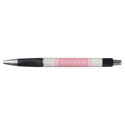 Linen Beige Diamonds Pattern Pen (Voorkant)
