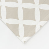 Linen Beige en Roze Chevron Custom Monogram Fleece Deken (Hoek)