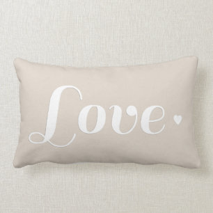 Linen Beige Love Heart Kussen