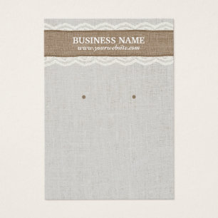  Linen Burlap- en Lace-beeldscherm Visitekaartjes