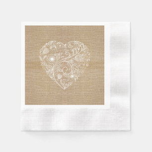 Linen burlap hart servet