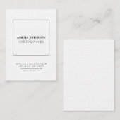 Linen Classical Professional Minimalist White Visitekaartje (Voorkant / Achterkant)