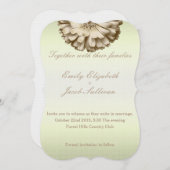 Linen Daisy Lime Green Nature Faire-part de mariag (Devant / Derrière)