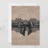 Linen en lace bruiloft-uitnodiging kaart (Achterkant)