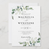 Linen Eucalyptus Botanical Luxury Wedding Kaart (Voorkant)