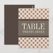 Linen Fancy Lattice Numéro de table Carte postale (Devant / Derrière)