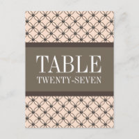 Linen Fancy Lattice Numéro de table Carte postale